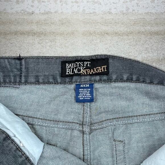 Vintage Y2K Skater Jeans 32x34 Straight Fit Grey Wash Denim Rap Style Art - Picture 5 of 5